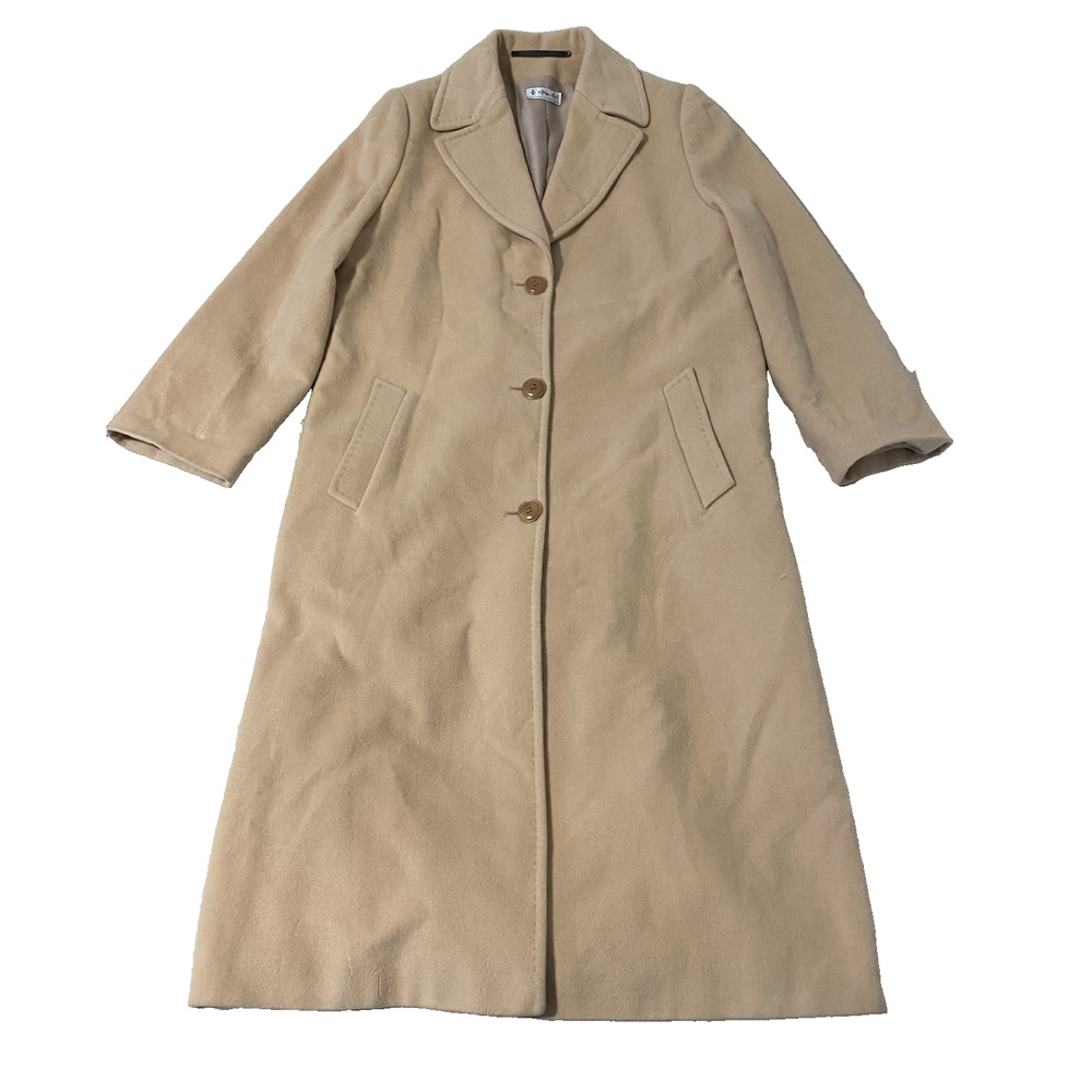 The Styling Club -Makis Tsetios Womens Gold Angora Wool Long Jacket Size 2XL